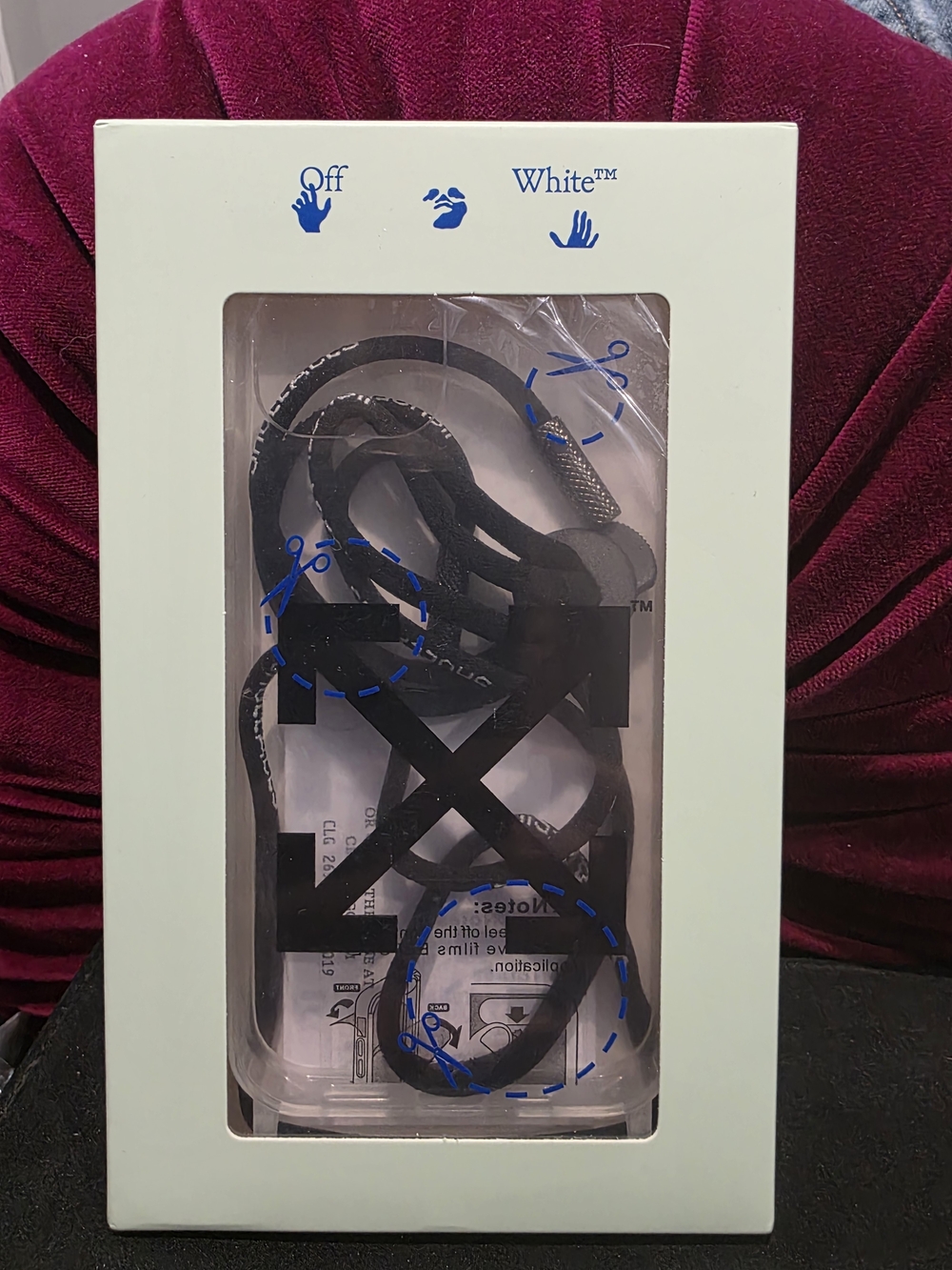 Off-White Black Phone Case with Branded Graphic Shoelace iPhone 12/12